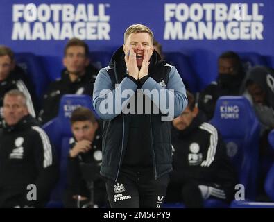 Leicester, Inghilterra, 26th dicembre 2022. Eddie Howe manager di Newcastle United durante la partita della Premier League al King Power Stadium, Leicester. Il credito dell'immagine dovrebbe essere: Darren Staples / Sportimage Credit: Sportimage/Alamy Live News Foto Stock