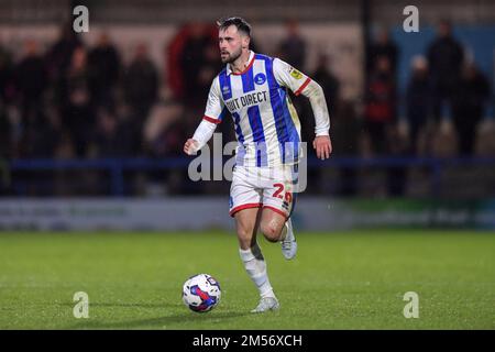 Reghan Tumilty di Hartlepool United durante la partita della Sky Bet League 2 tra Rochdale e Hartlepool United allo Spotland Stadium di Rochdale lunedì 26th dicembre 2022. (Credit: Scott Llewellyn | NOTIZIE MI) Credit: NOTIZIE MI & Sport /Alamy Live News Foto Stock