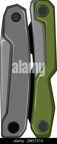 illustrazione vettoriale del cartoon dello strumento coltello cacciavite Illustrazione Vettoriale