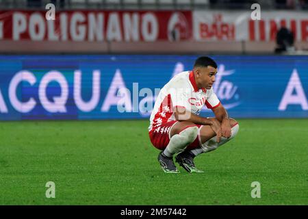 Bari, Italia. 26th Dec, 2022. Waild Cheddira (SSC Bari) durante SSC Bari vs Genova CFC, partita italiana di calcio Serie B a Bari, Italia, Dicembre 26 2022 Credit: Independent Photo Agency/Alamy Live News Foto Stock