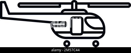 Salvataggio elicottero guardia icona vettore contorno. Trasporto marittimo. Sicurezza aerea Illustrazione Vettoriale