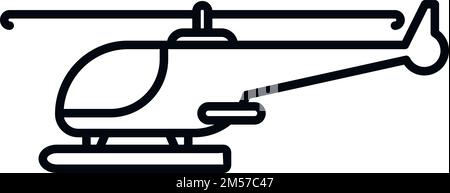 Elicottero di salvataggio aereo icona vettore contorno. Militare aereo. Guardia del mare Illustrazione Vettoriale