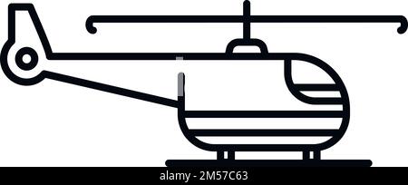 Elicottero ambulanza icona vettore contorno. Protezione antenna. Trasporto aereo Illustrazione Vettoriale