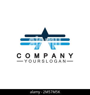 Lettera A illustrazione vettoriale del logo delle ali Illustrazione Vettoriale
