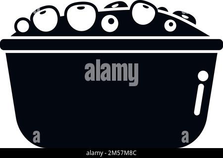 Crema di frutta insalata icona semplice vettore. Cibo fresco. Piatto biologico Illustrazione Vettoriale