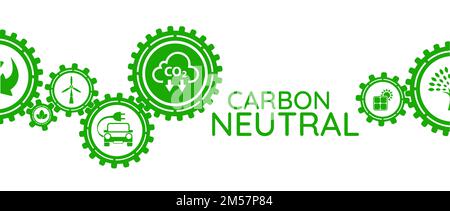 Segnale di riduzione delle emissioni di CO2 per fermare il cambiamento climatico Illustrazione Vettoriale