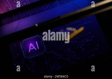 Immagine concettuale dell'intelligenza artificiale. Intelligenza artificiale Foto Stock