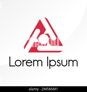 Triangolo semplice ed unico e un morsetto in immagine centrale grafica logo design astratto concetto stock vettoriale. azienda o relativa alla fresatura e al taglio Illustrazione Vettoriale