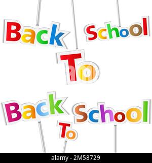 Parole ritorno a scuola, illustrazione vettore eps10 Illustrazione Vettoriale