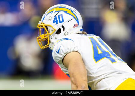 26 dicembre 2022: Los Angeles Chargers che corre indietro Zander Horvath (40) durante la partita NFL contro i Colts Indianapolis a Indianapolis, Indiana. John Mersits/CSM. Foto Stock