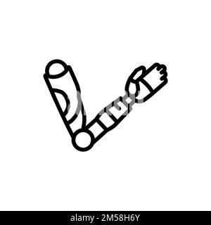 Icona della linea di colore della mano artificiale bio. Disabilità. Elemento vettoriale isolato. Pittogramma per pagina web, app mobile, promo Illustrazione Vettoriale