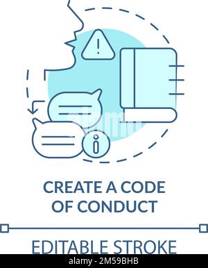 Crea codice di condotta icona del concetto turchese Illustrazione Vettoriale