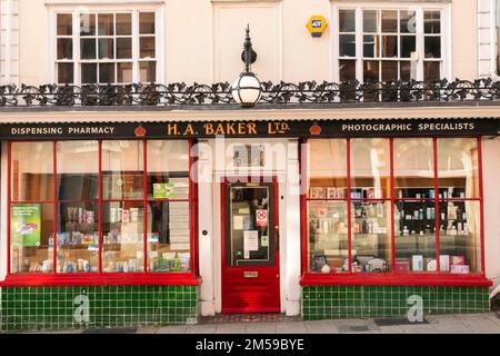 England, East Sussex, Lewes, Vintage Pharmacy and Photographic Shop *** Local Caption *** UK,United Kingdom,Gran Bretagna,Inghilterra,Inglese,BRI Foto Stock