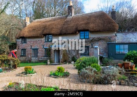 Inghilterra, Dorset, Dorchester, Hardy's Cottage, Ligher Bockhampton Village, Luogo di nascita dell'autore inglese Thomas Hardy *** Didascalia locale *** Aut Foto Stock