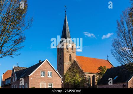 Deutschland, Vreden, Berkel, Westmuensterland, Muensterland, Westfalen, Nordrhein-Westfalen, NRW, Vreden-Ammeloe, Katholische Rektoratskirche St Anto Foto Stock