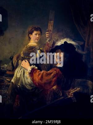 Rembrandt e Saskia nella parabola del figlio prodigo, Rembrandt, circa 1735, Gemaldegalerie Alte Meister, Dresda, Germania, Europa Foto Stock