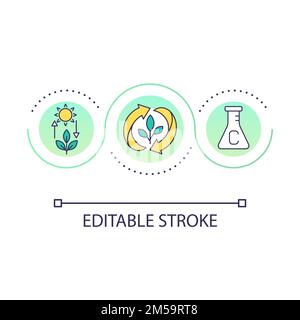 Icona del concetto di metabolismo in piante loop Illustrazione Vettoriale