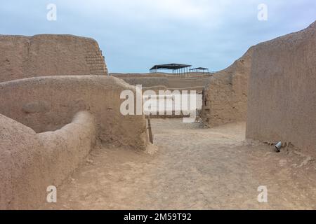 Città sacra di Caral-Supe sito archeologico in Perù Foto Stock