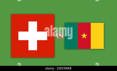 Svizzera vs Camerun Calcio Match Design Element. Foto Stock