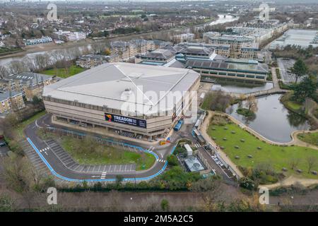 Veduta aerea degli Archivi nazionali di Kew, West London, UK. Foto Stock
