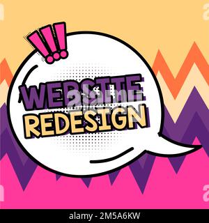 Testo che mostra ispirazione Sito web Redesign. Concetto che significa modernizzare l'miglioratore o evampire l'aspetto e l'atmosfera del tuo sito web Foto Stock