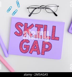 Didascalia concettuale - Gap di abilità. Panoramica aziendale che fa riferimento alla debolezza o alla limitazione della conoscenza di una persona Foto Stock