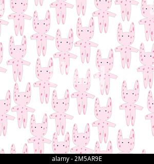 Carino astratta mostro rosa con macchie di colore rosa seamless pattern ; illustrazione vettoriale Illustrazione Vettoriale