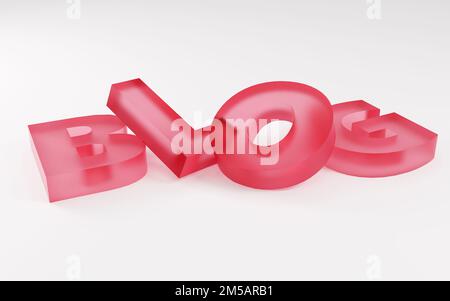 Blog di iscrizione di lusso schiacciato sul podio grigio, luce soffusa, vista frontale sfondo liscio, rendering 3D Foto Stock