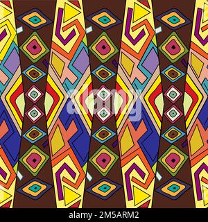 Etnica geometriche colorate seamless pattern infinito; awesome pattern per abbigliamento; colorato con forme astratte; Illustrazione Vettoriale