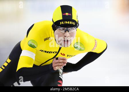 HERENVEEN - Joep Wennemars in azione sui 1000 metri durante il primo giorno della NK Sprint. ANP VINCENT JANNINK Foto Stock