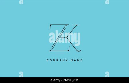 Monogramma ZK, KZ Abstract Letters Logo Illustrazione Vettoriale