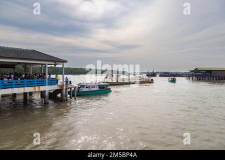 Pulau Ketam, Malesia - 26 dicembre 2022: Pulau Ketam letteralmente tradotto, significa isola di granchio, è una piccola isola situata al largo della costa di Klang ne Foto Stock