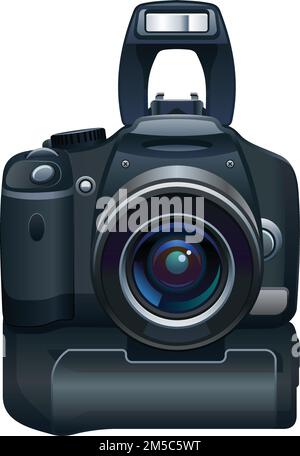 Immagine realistica della fotocamera digitale Illustrazione Vettoriale