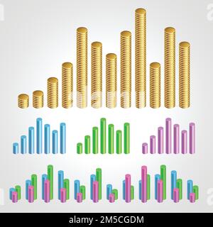 Diagramma del grafico a moneta Illustrazione Vettoriale