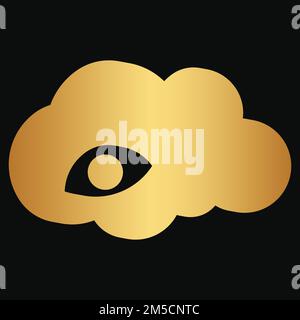 Cloud Protection service o online Security internet Protection astratto monogramma modello di logo vettoriale Illustrazione Vettoriale