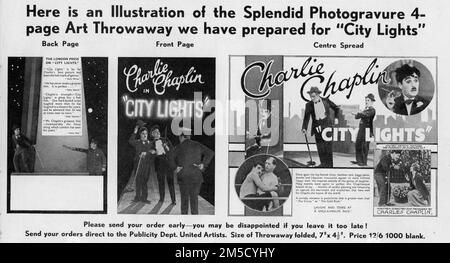 CHARLIE CHAPLIN come The Tramp VIRGINIA CHERRILL e HARRY MYERS in CITY LIGHTS 1931 scritto e diretto da CHARLES CHAPLIN silent commedia con la musica di Charles Chaplin Productions / United Artists Foto Stock