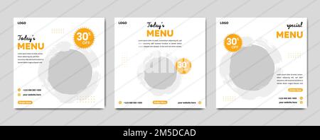 Super Delicious food Social media modello post. post design dei social media di .food. Modello vettoriale del menu del ristorante. Illustrazione Vettoriale