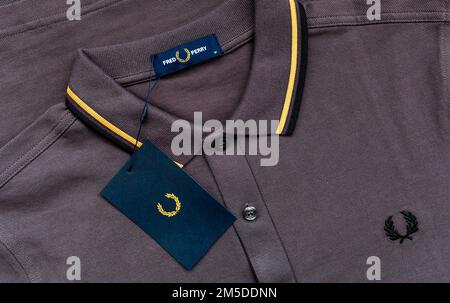 Marchio di abbigliamento Fred Perry Foto Stock