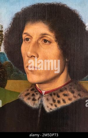 Ritratto medievale di brutto nobile italiano Foto Stock