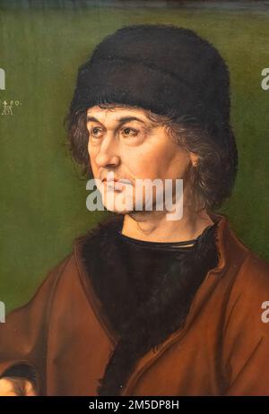 Ritratto dell'uomo italiano medievale Foto Stock