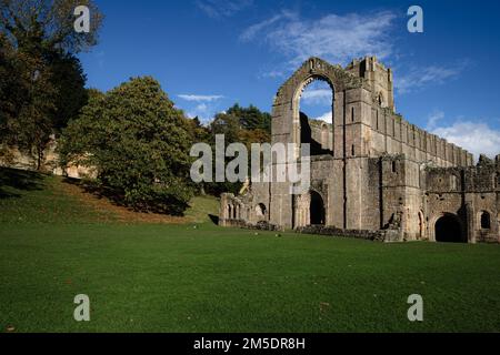 L'Abbazia di Fountains a Ripon, North Yorkshire, Inghilterra Foto Stock
