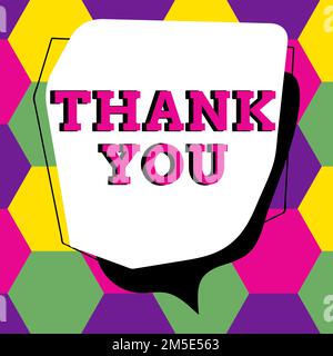 Didascalia di testo con Grazie. Concetto di business riproducendo su qualcosa di buono o saluti con modo felice Foto Stock