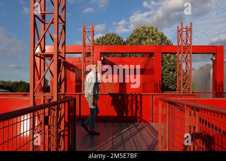 Francia, Parigi, Parc de la Villette, il parco ospita una delle più grandi concentrazioni di luoghi culturali di Parigi, tra cui la Cite des Sciences et d Foto Stock