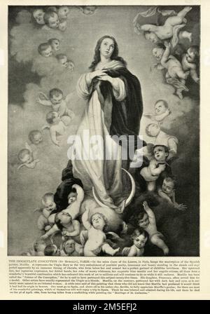 L'Immacolata Concezione di Los Venerables un dipinto ad olio dell'artista spagnolo Bartolomé Esteban Murillo 17th ° secolo Foto Stock