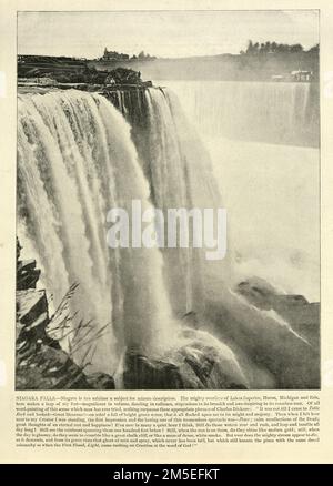 Illustrazione vintage dopo una fotografia di Niagara Falls, Canada, 19th ° secolo Foto Stock