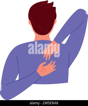 Icona apertura ala. Esercizio di allungamento sano del corpo isolato su sfondo bianco Illustrazione Vettoriale