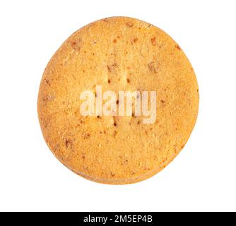 Cracker di frumento. Un unico pezzo integrale di biscotto di avena isolati su sfondo bianco. Foto Stock