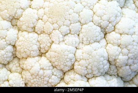 Close up top view flat lay di cavolfiore Foto Stock