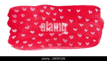 acquerello magenta astratto. con fondo a cuore bianco dipinto a mano Foto Stock