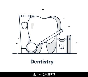 Schizzo concetto di odontoiatria Illustrazione Vettoriale